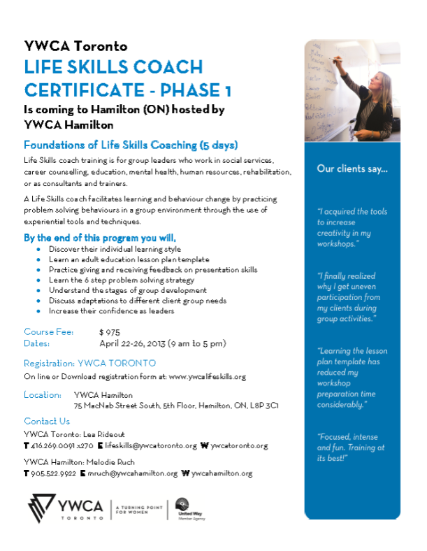 Life Skills Coach Certificate Coming To Hamilton!